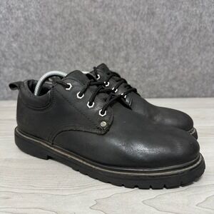 Vintage Skechers Tom Cats Utility Oxford Y2K Mens Size 9.5 Black Leather Shoes
